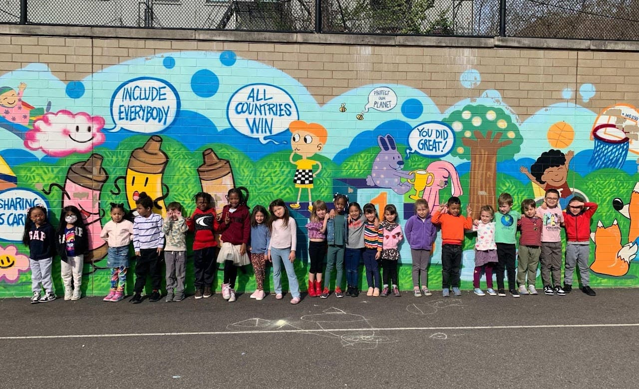 PS 889 students in the schoolyard